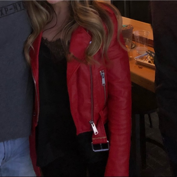 Red Pistola Faux Leather Jacket - Picture 2 of 6